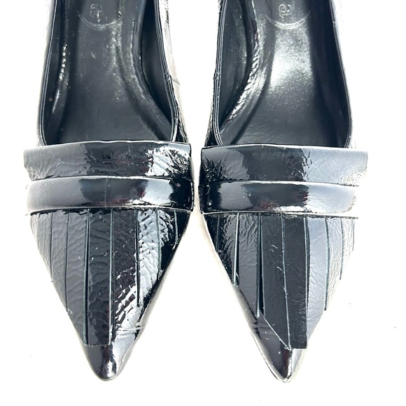 Anthropologie Vicenza Kilty Pointed-toe Patent Leather Heels Pumps Shoes Size 9 - Picture 12 of 12